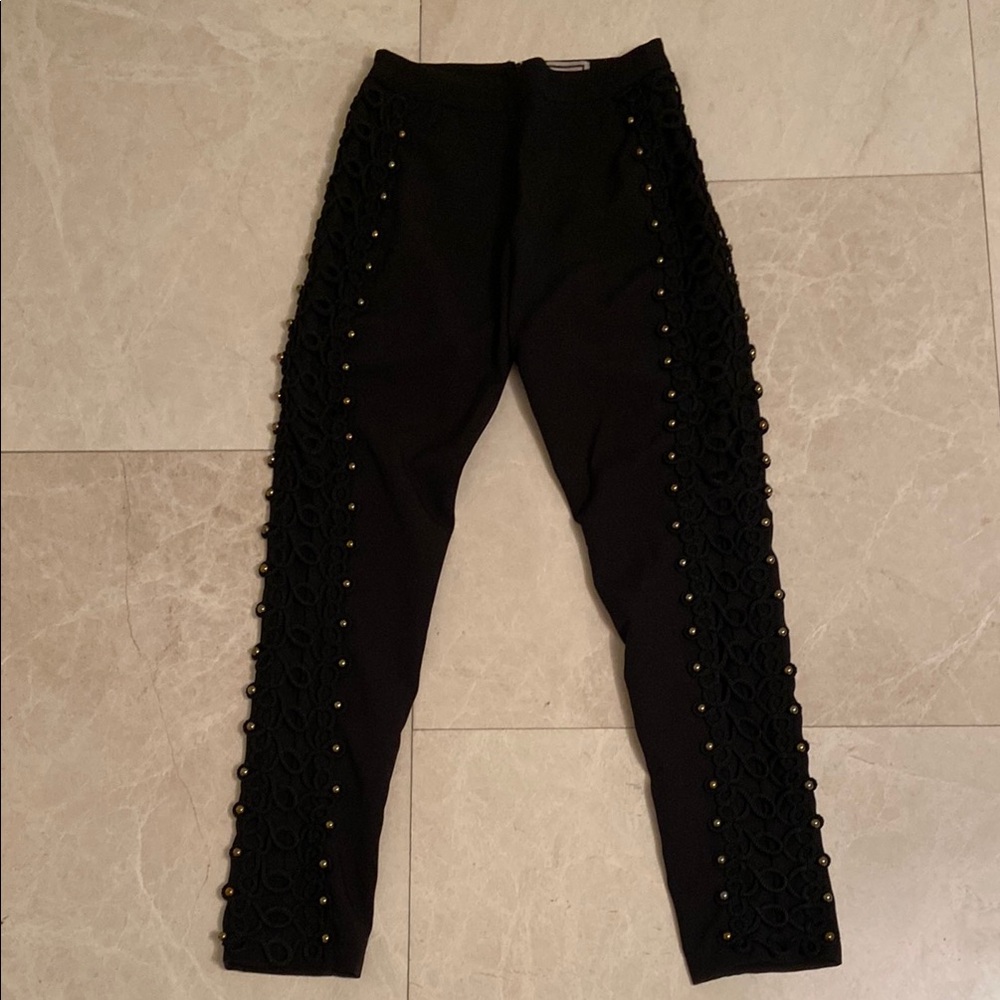 Chic Black Embellished Pants